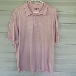 UNTUCKit PINK AND WHITE STRIPED POLO X-LARGE